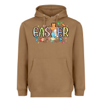 Toasted Coconut easter cross with bunny Heavyweight Hoodie - MaliasSmallBusiness