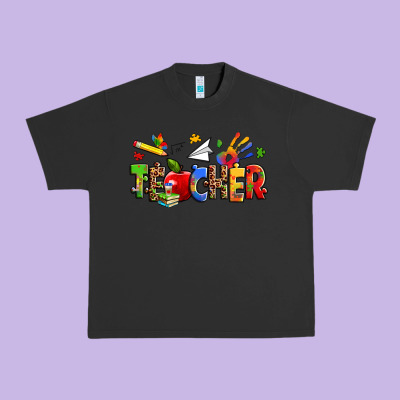 Autism Teacher Urban Heavy Tee Designed By Zillion Design Studio