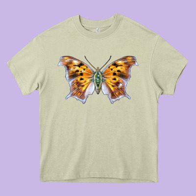 Question Mark Butterfly Heavy Core Tee Designed By Lillyallendesigns