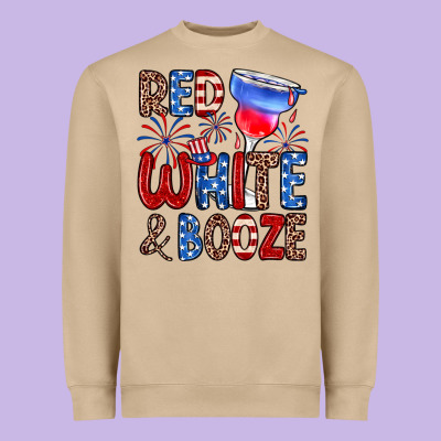 Red White And Booze Heavyweight Sweatshirt Designed By Zillion Design Studio