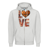 Dove Grey basketball love Zipper Hoodie - JahusDesignShop