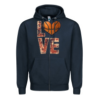Navy basketball love Zipper Hoodie - JahusDesignShop