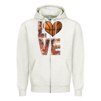 Oatmeal Heather basketball love Zipper Hoodie - JahusDesignShop