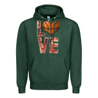 Sports Green basketball love Zipper Hoodie - JahusDesignShop