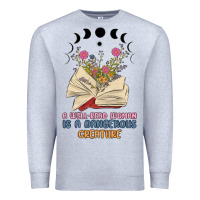 Heather Grey a well read woman is a dangerous creature Premium Sweatshirt - MaliasSmallBusiness