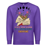 Purple a well read woman is a dangerous creature Premium Sweatshirt - MaliasSmallBusiness