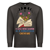 Smoke a well read woman is a dangerous creature Premium Sweatshirt - MaliasSmallBusiness