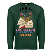Sports Green a well read woman is a dangerous creature Premium Sweatshirt - MaliasSmallBusiness