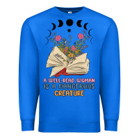 True Royal a well read woman is a dangerous creature Premium Sweatshirt - MaliasSmallBusiness