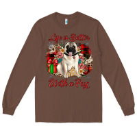 Chestnut Christmas life is better with a pug Long Sleeve Tee - JahusDesignShop