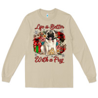 Mushroom Christmas life is better with a pug Long Sleeve Tee - JahusDesignShop
