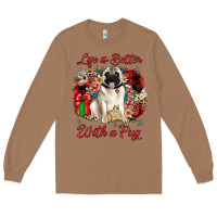 Toasted Coconut Christmas life is better with a pug Long Sleeve Tee - JahusDesignShop