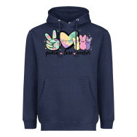 Navy peace love peeps Heavyweight Hoodie - MaliasSmallBusiness