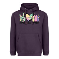 Plum peace love peeps Heavyweight Hoodie - MaliasSmallBusiness