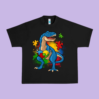 Autism Trex Urban Heavy Tee Designed By Zillion Design Studio