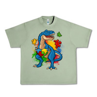 Oil Green autism trex Urban Heavy Tee - Zillion Design Studio