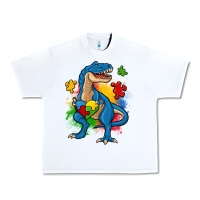 White autism trex Urban Heavy Tee - Zillion Design Studio