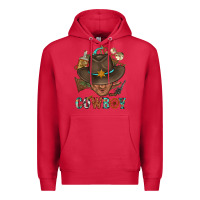 Cardinal Western Cowboy Portrait With Cactus Premium Hoodie - BundleAndBundleShop