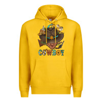 Lemon Western Cowboy Portrait With Cactus Premium Hoodie - BundleAndBundleShop