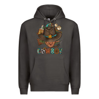 Smoke Western Cowboy Portrait With Cactus Premium Hoodie - BundleAndBundleShop