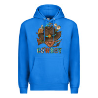 True Royal Western Cowboy Portrait With Cactus Premium Hoodie - BundleAndBundleShop