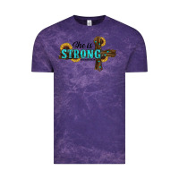 Cloud Purple she i̇s strong western cross Vintage Tee - RanaPortraitStore