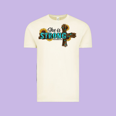 She İs Strong Western Cross Vintage Tee Designed By Ranaportraitstore
