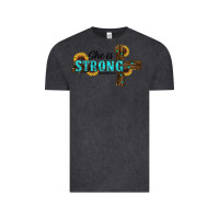 Vintage Black she i̇s strong western cross Vintage Tee - RanaPortraitStore