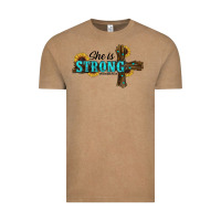 Vintage Coffee she i̇s strong western cross Vintage Tee - RanaPortraitStore