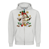 Dove Grey Christmas martini  and martini bottle Zipper Hoodie - AdoDesignShop