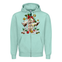 Seafoam Christmas martini  and martini bottle Zipper Hoodie - AdoDesignShop