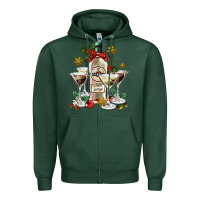 Sports Green Christmas martini  and martini bottle Zipper Hoodie - AdoDesignShop