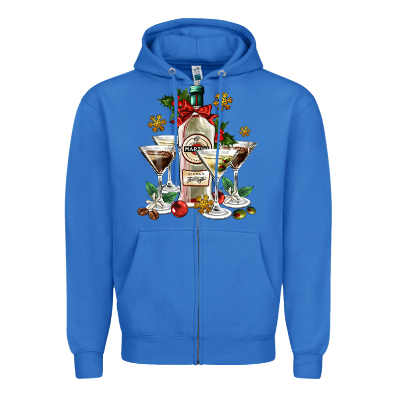 Christmas Martini  And Martini Bottle Zipper Hoodie by AdoDesignShop | Teevron