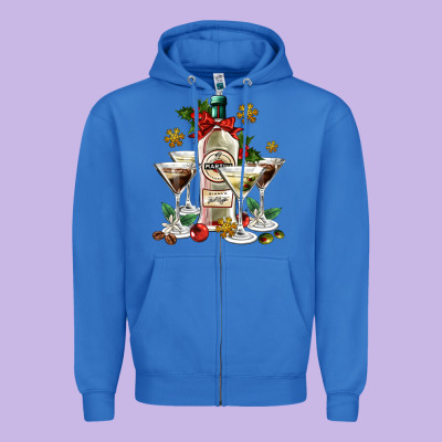 Christmas Martini  And Martini Bottle Zipper Hoodie Designed By Adodesignshop
