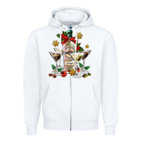 White Christmas martini  and martini bottle Zipper Hoodie - AdoDesignShop