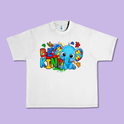 Be Kind Autism Elephant Urban Heavy Tee Designed By Zillion Design Studio