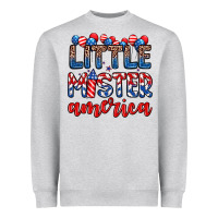 Heather Grey little mister America Heavyweight Sweatshirt - Zillion Design Studio