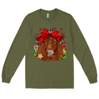 Army Green christmas red angus Long Sleeve Tee - JahusDesignShop
