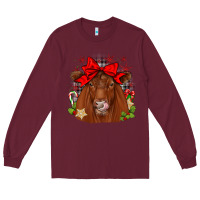 Burgundy christmas red angus Long Sleeve Tee - JahusDesignShop
