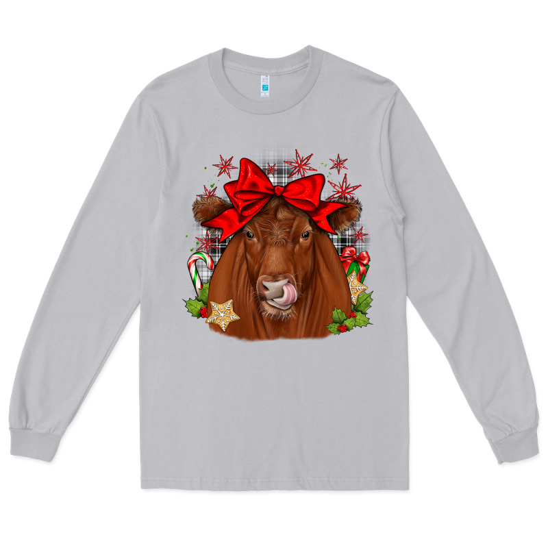 Christmas Red Angus Long Sleeve Tee by JahusDesignShop | Teevron
