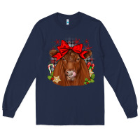 Navy christmas red angus Long Sleeve Tee - JahusDesignShop