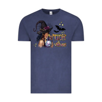 Vintage Denim Black Witch Vibes Vintage Tee - texasbilliewilder