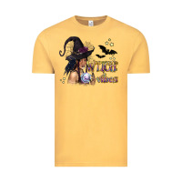 Vintage Mustard Black Witch Vibes Vintage Tee - texasbilliewilder