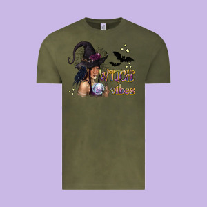 Black Witch Vibes Vintage Tee Designed By Texasbilliewilder