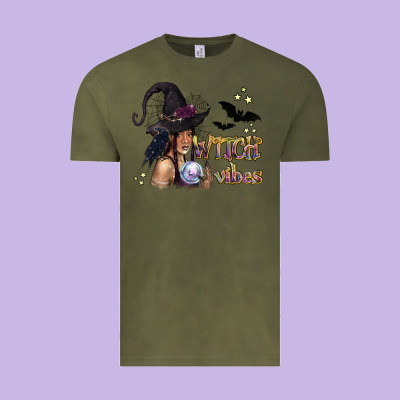 Black Witch Vibes Vintage Tee Designed By Texasbilliewilder