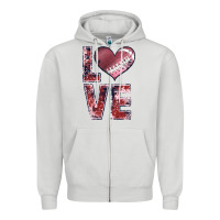 Dove Grey football love Zipper Hoodie - JahusDesignShop