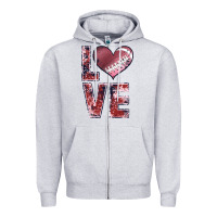 Heather Grey football love Zipper Hoodie - JahusDesignShop