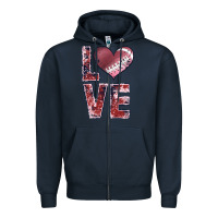 Navy football love Zipper Hoodie - JahusDesignShop