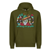 Army Green With God All Things Are Possible With Sombrero Sku Premium Hoodie - BundleAndBundleShop