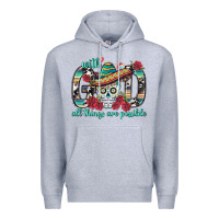 Heather Grey With God All Things Are Possible With Sombrero Sku Premium Hoodie - BundleAndBundleShop
